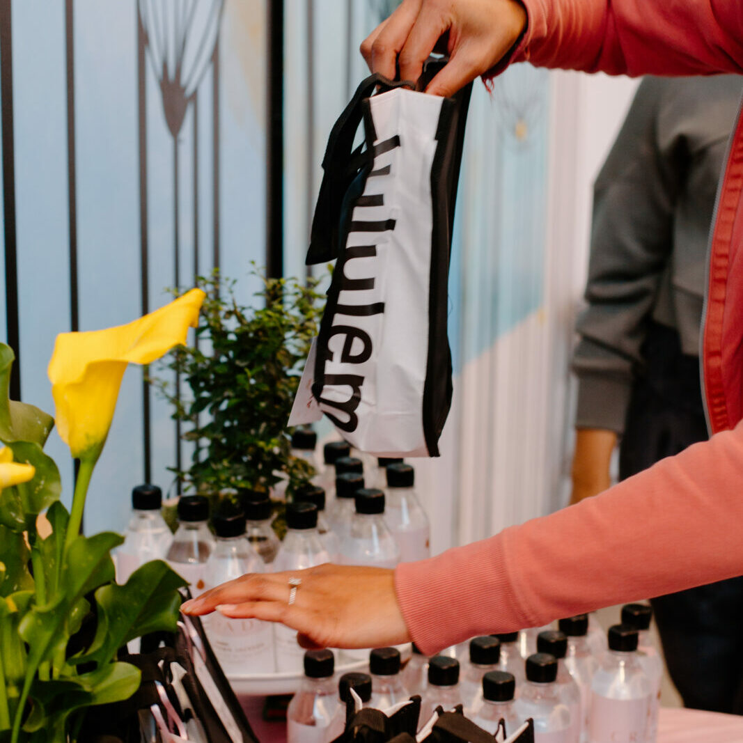 Lululemon sponsor table.